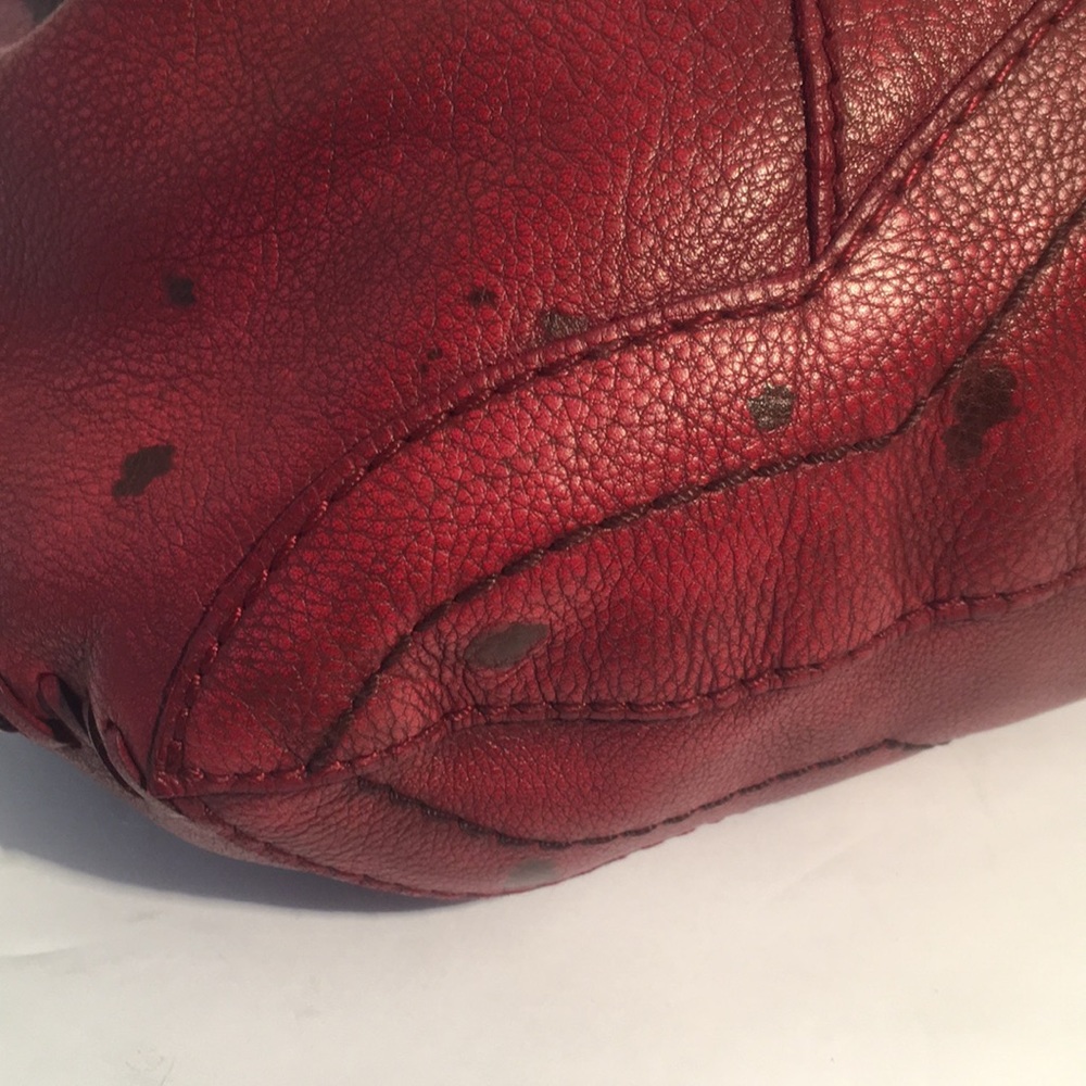 Lucky Brand Leather Hobo Bag Deep Red - Picture 6 of 15